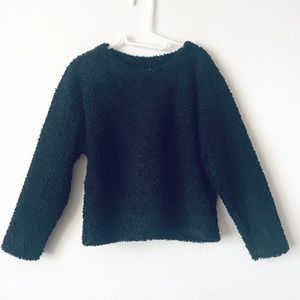 Uniqlo Small Black Teddy Fleece Sweater Top